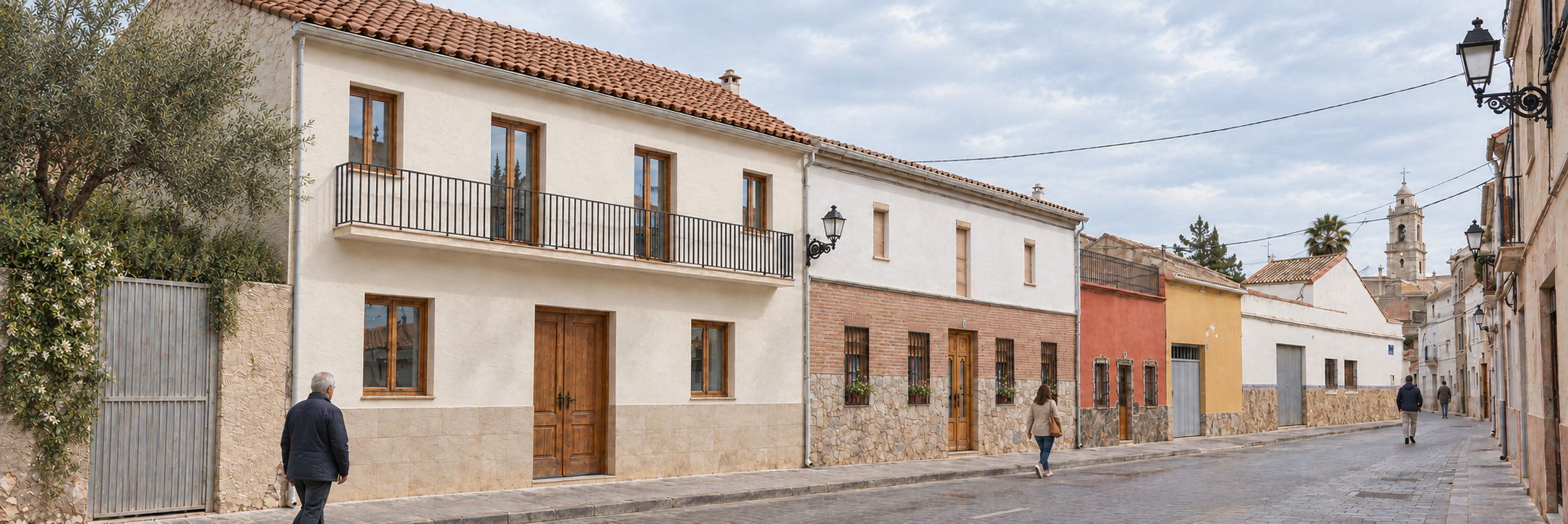 Casa Bocairente integrada en el paisaje urbano tradicional del núcleo histórico de Benimàmet