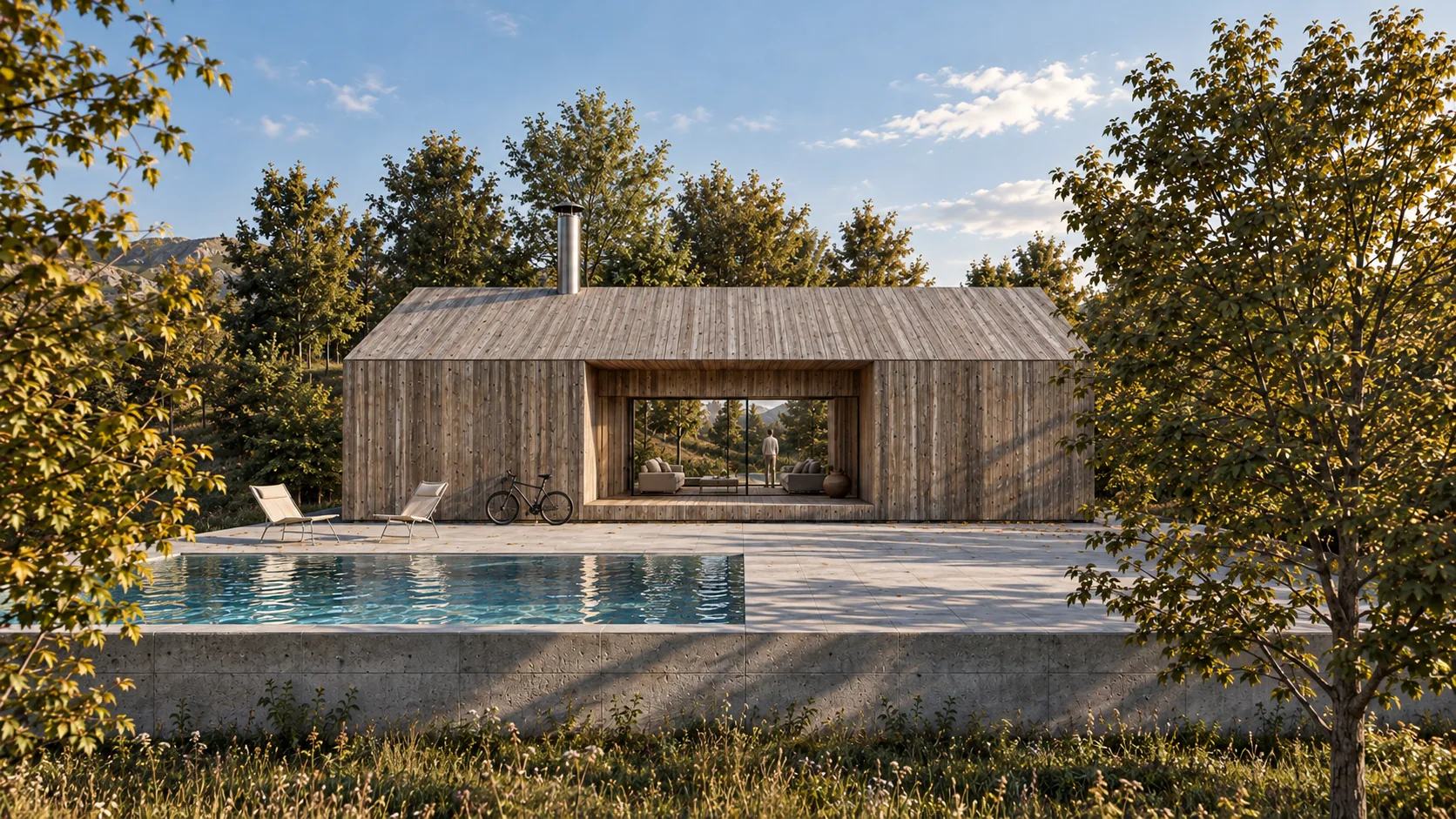 Refugio Valbona, cabaña de alojamiento rural diseñada por GHEREDIA Arquitectura