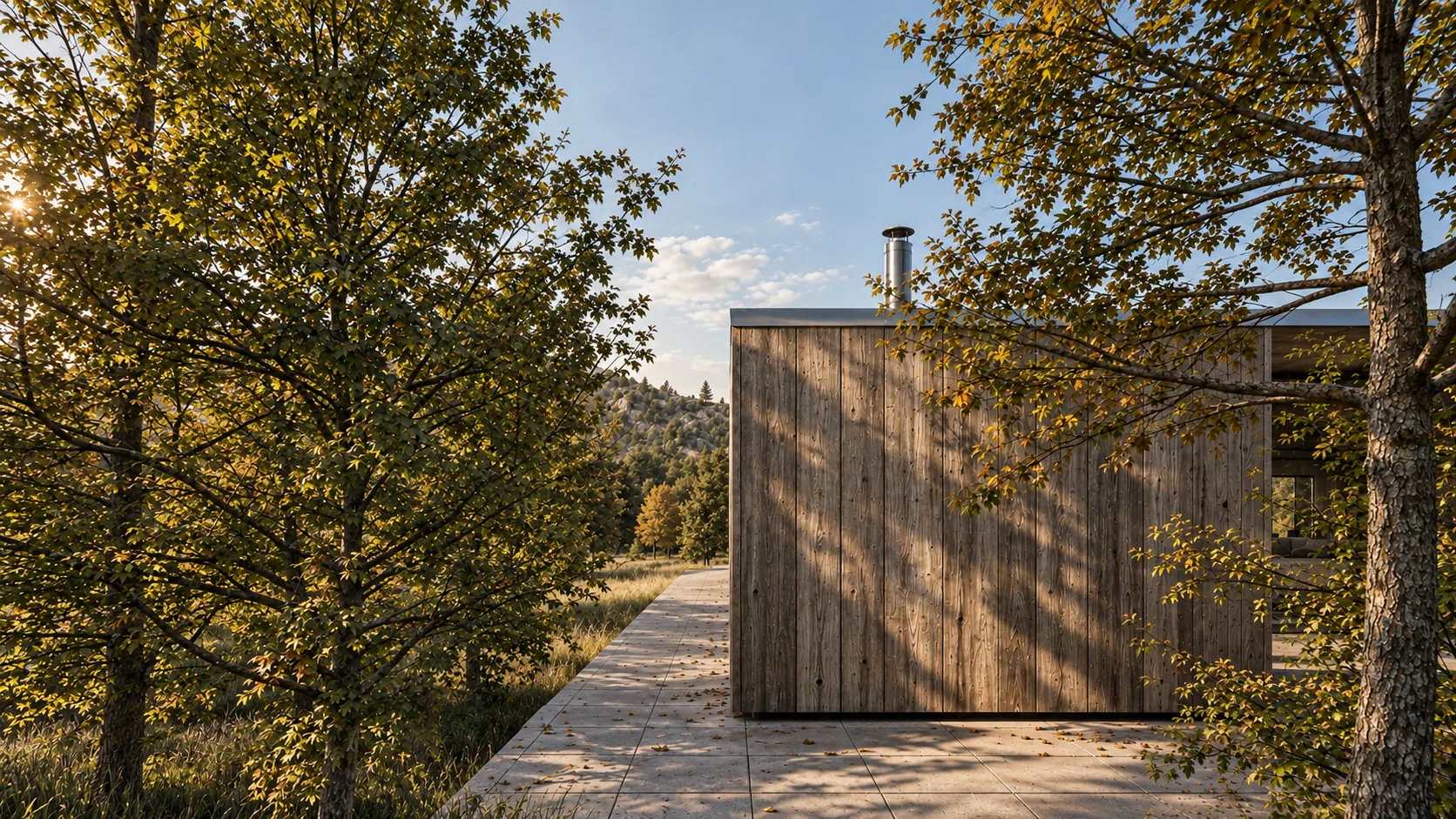 Envolvente de madera del alojamiento rural Refugio Valbona